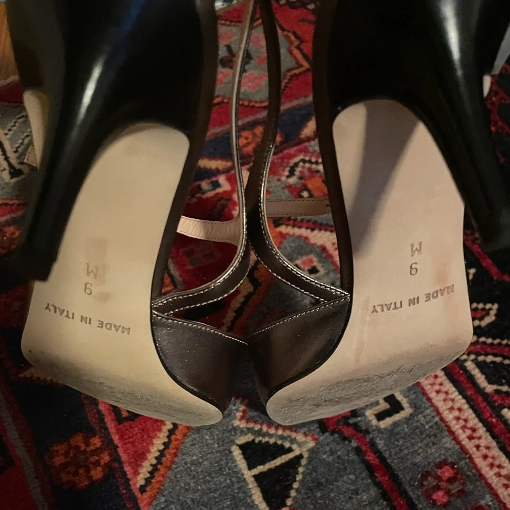 [9] MICHAEL KORS Scarlet Gunmetal Metallic Leather Ankle Strap Pointed Pumps - Picture 7 of 7